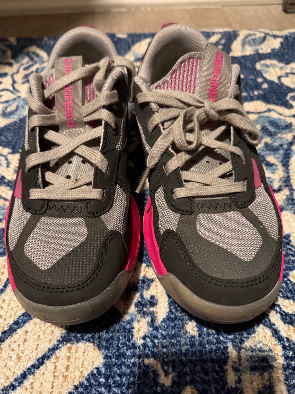 Jordan Women's Gray and Pink Athletic Sneakers